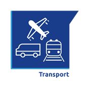 Środki transportu: samolot, pociąg, samochód