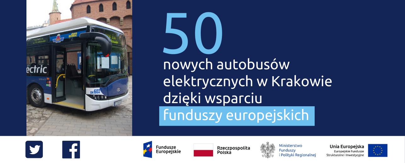 50 nowych autobusów elektrycznych w Krakowie dzięki wsparciu Funduszy Europejskich